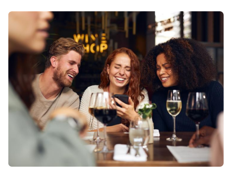 Friends in restaurant